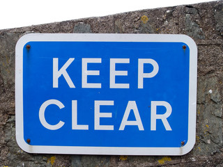 keep clear sign (with clipping path)