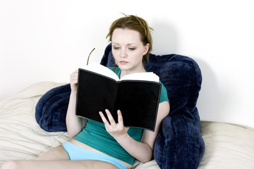 young woman reading
