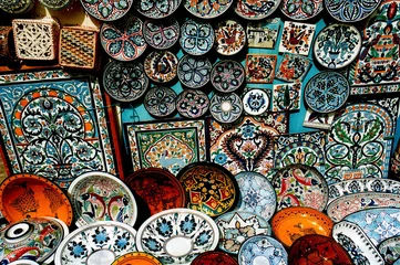 Garden poster Tunisia plates and bowles