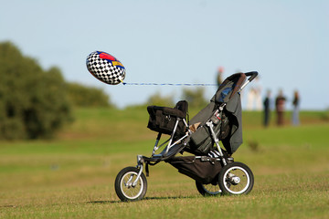 pram with balloon