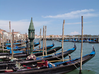 the gondolas in venice. italy