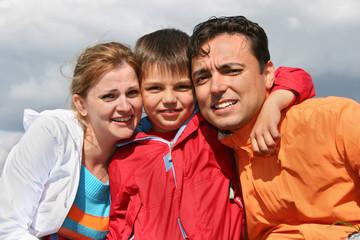 family with boy. faces