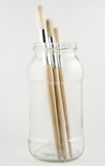 brushes in a jar