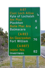 bilingual road sign western scotland