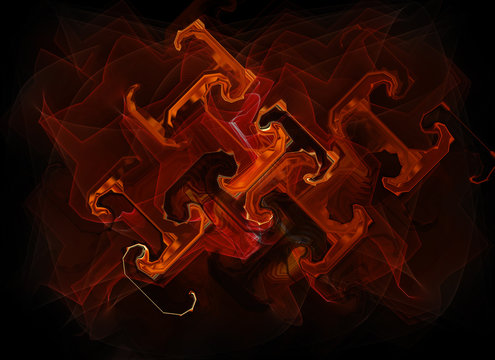 red swirls background