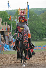 black knight at jousting tournament