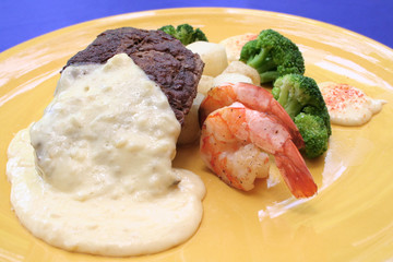 veal and tiger shrimps