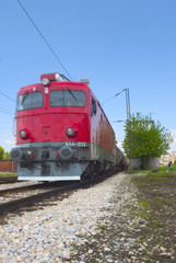 Obraz premium red locomotive 2