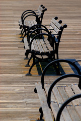 Fototapeta na wymiar wooden benches