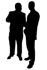 silhouette with clipping path of two businessmen t