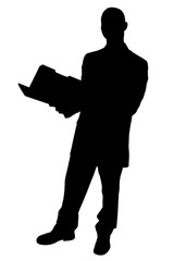 silhouette with clipping path of businessman with