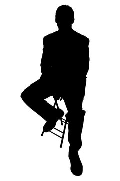 recommend clip art: silhouette with clipping path of business man on s