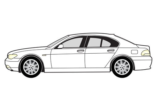 Line art - saloon car