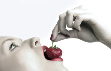 eating strawberry 2