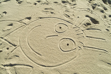 Fototapeta na wymiar drawing in te sand
