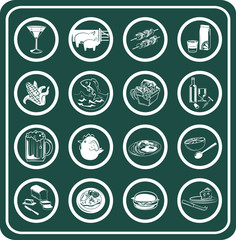 food and drink icons.