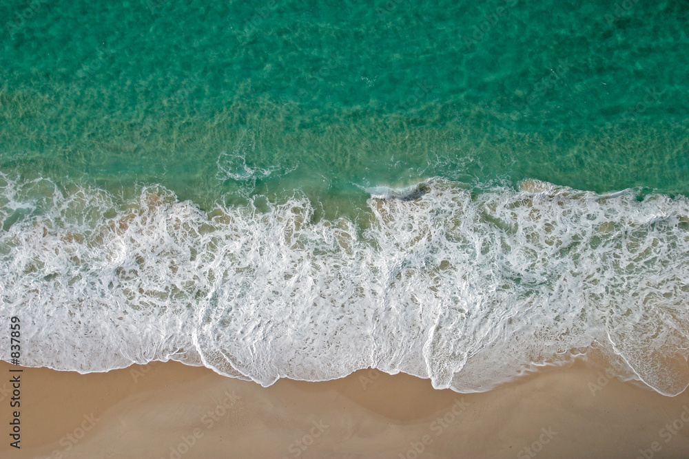 Poster waves and beach