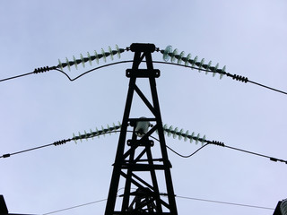 high voltage power transmission tower branch