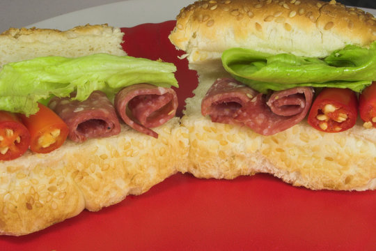 ham,chili and lettuce sandwich5
