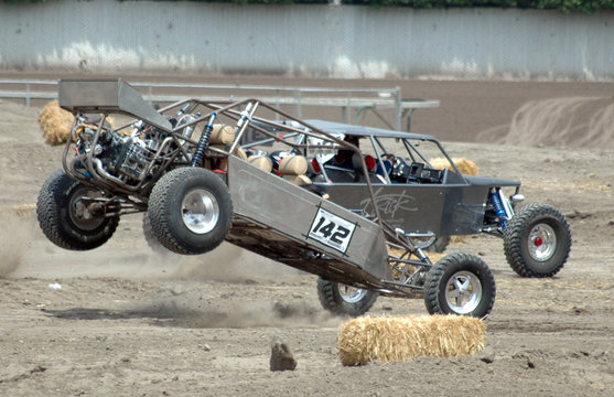 sand cars racing in air