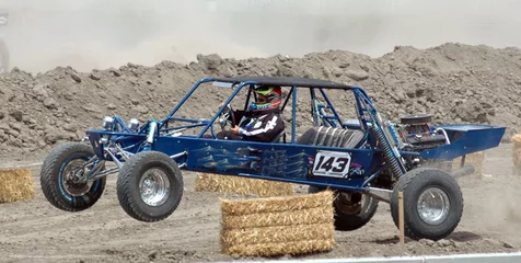 Printed roller blinds Motorsport sand car in air
