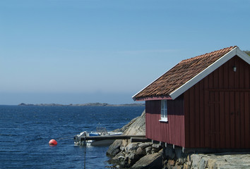 red boathouse