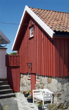 traditional red house
