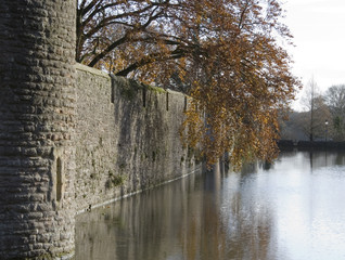 castle wall and moat