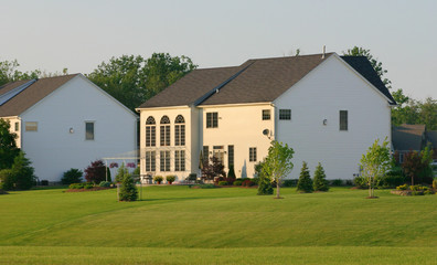 Fototapeta na wymiar backyard view of large house
