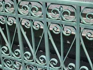 green wrought iron gate