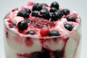 fruit salad with cream