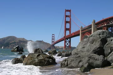 Cercles muraux Plage de Baker, San Francisco le pont du Golden Gate