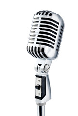 retro microphone over white