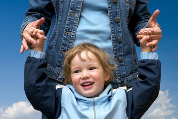 happy child with mum