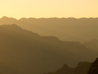 grand canyon silhouette, yellow