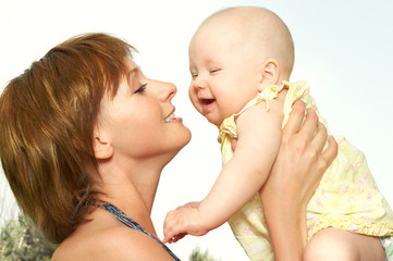 baby and mother