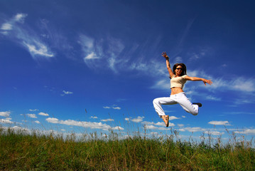 girl jump into the heaven