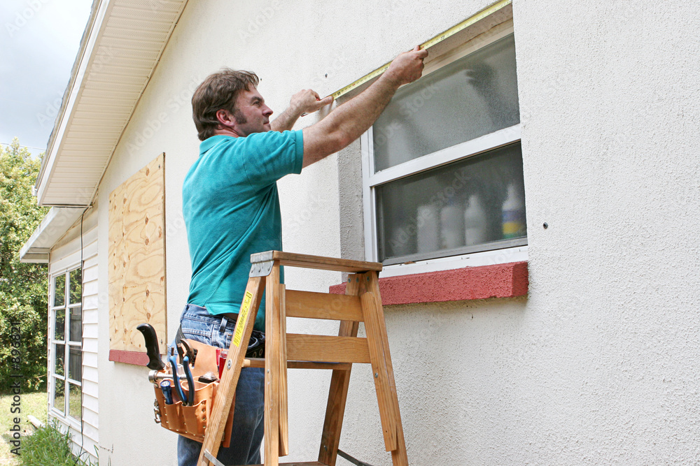 Wall mural measuring windows