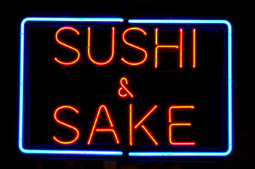 Naklejka premium sushi & sake