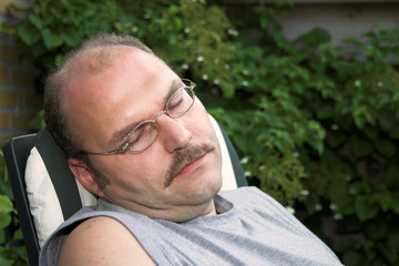 man taking a nap