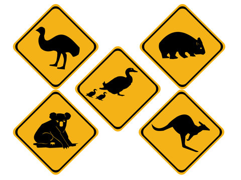 Australian Wildlife Road Signs