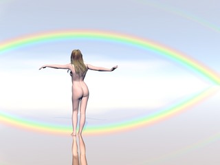 Obraz na płótnie Canvas rainbow girl
