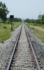 Fototapeta premium long, straight railway track