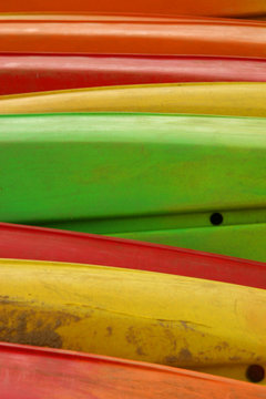 Multi Coloured Canoe Hulls