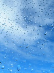 drop of rain on window glass