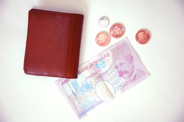 wallet and english money