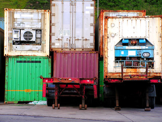 old shipping containers.