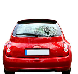 red new car - isolated on white