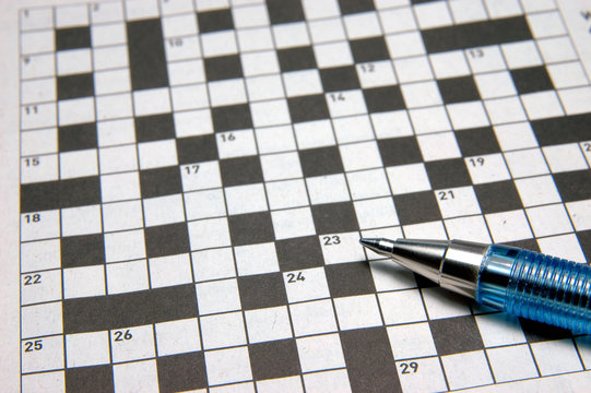 crossword puzzle & pen