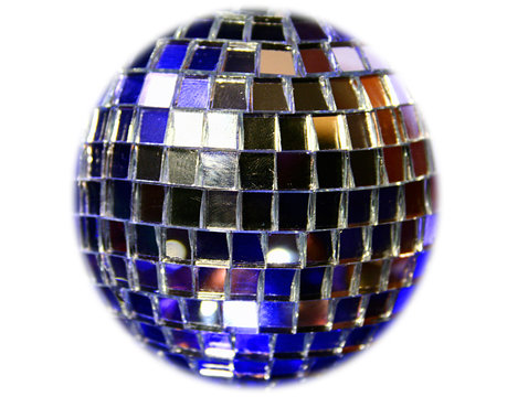 mirror disco globe - isolated on blue